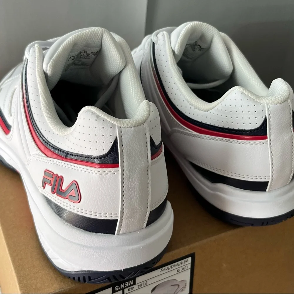 FILA White Sneakers‎ with Red & Navy Trim